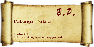 Bakonyi Petra névjegykártya